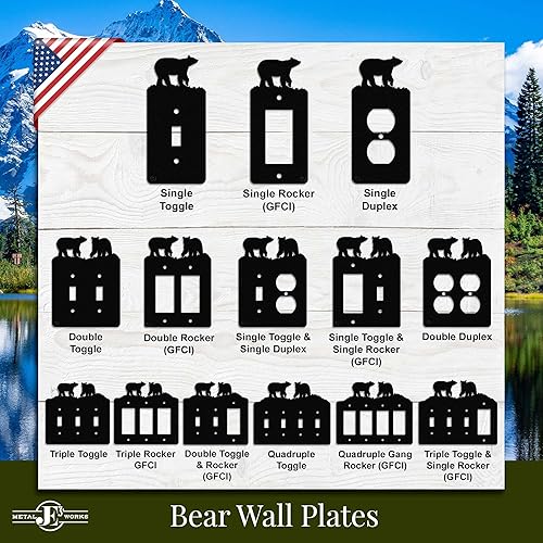 Miniatura 3 de Bear - Placa de pared dúplex individual (potencia única, negra) - Fabricado en Estados Unidos