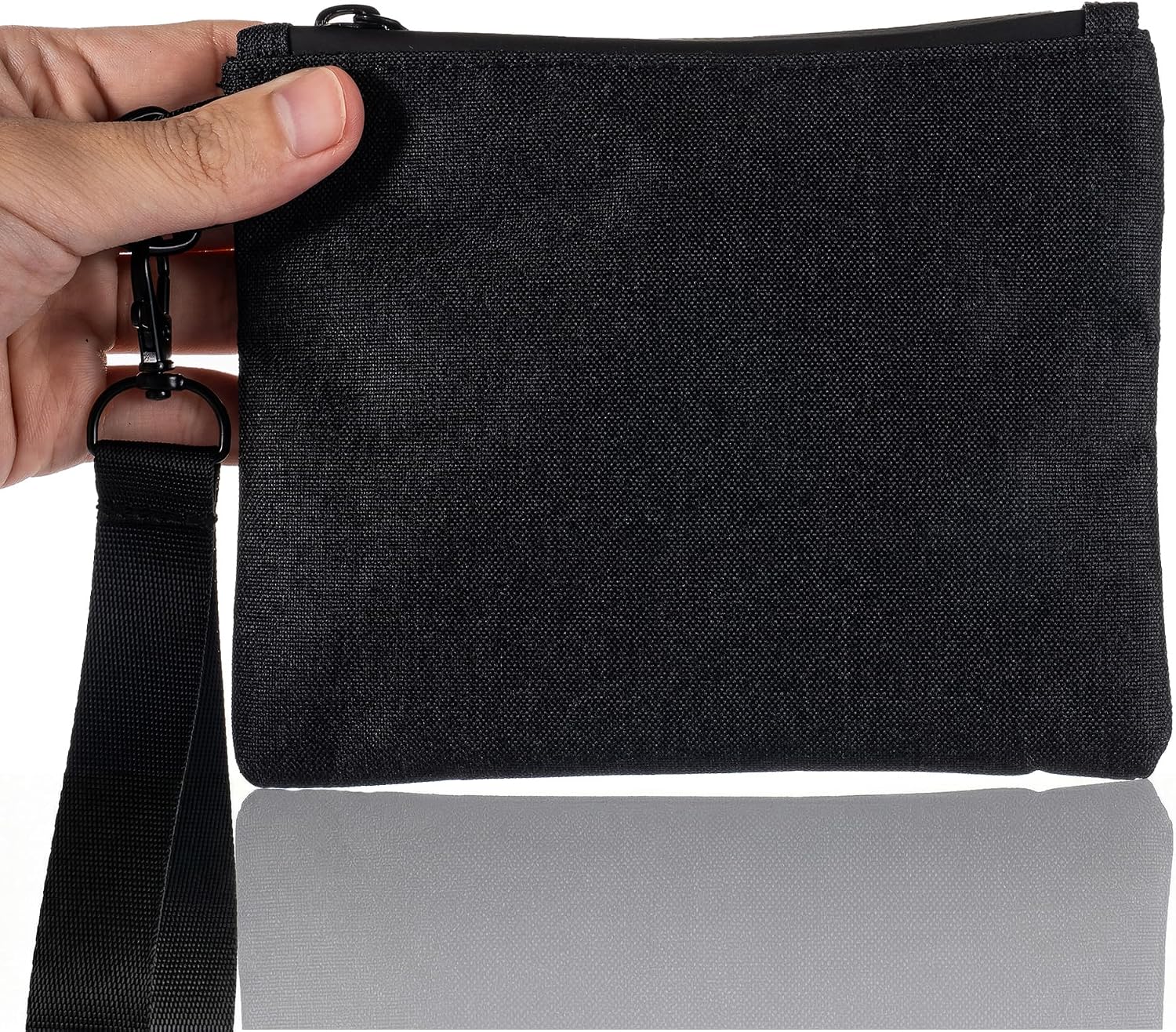 Small Smell Proof Bag 6.1"x4.7", Waterproof Carbon Lined Pouch with Strap image 2