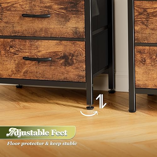 Miniatura 9 de Huuger Juego de 2 mesitas de noche, mesita de noche con 2 cajones, mesa auxiliar de cama con estante abierto, parte superior de madera, mesa