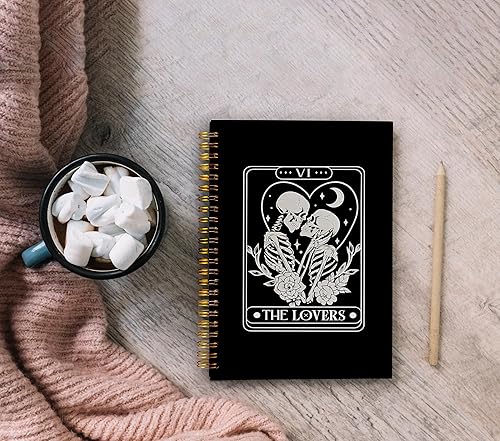Miniatura 4 de Ecezatik Cuaderno gótico en espiral, diario gótico para parejas, cuaderno gótico para mujeres y hombres, cuaderno de espiral para parejas de 8.3 x