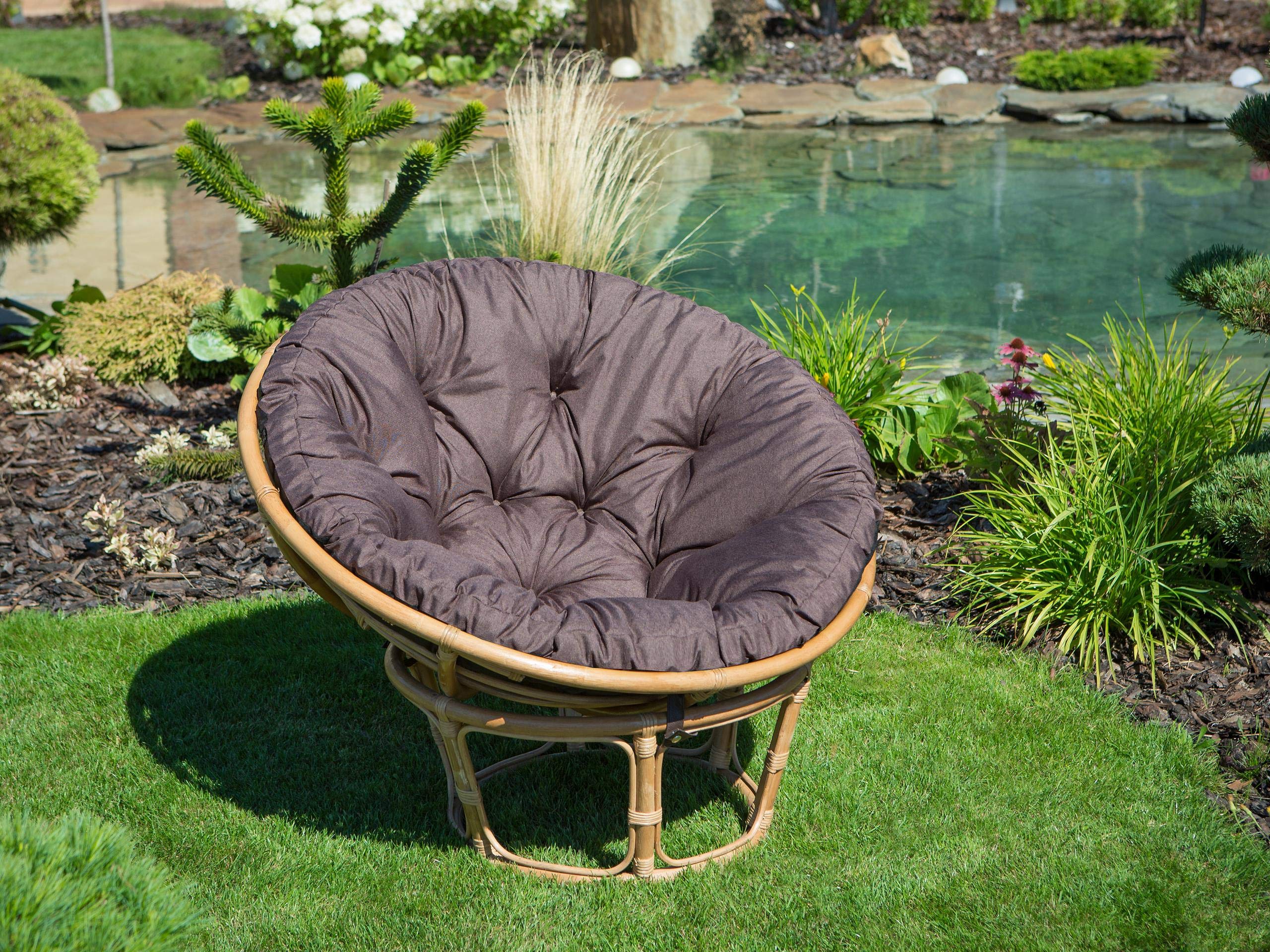 Coussin double Papasan d'extérieur imperméable, coussin de chaise