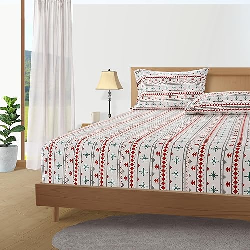 Miniatura 93 de LANE LINEN Sábanas de franela de algodón tamaño King, cepilladas para mayor suavidad, juego de sábanas ligeras tamaño King 100% algodón, sábanas