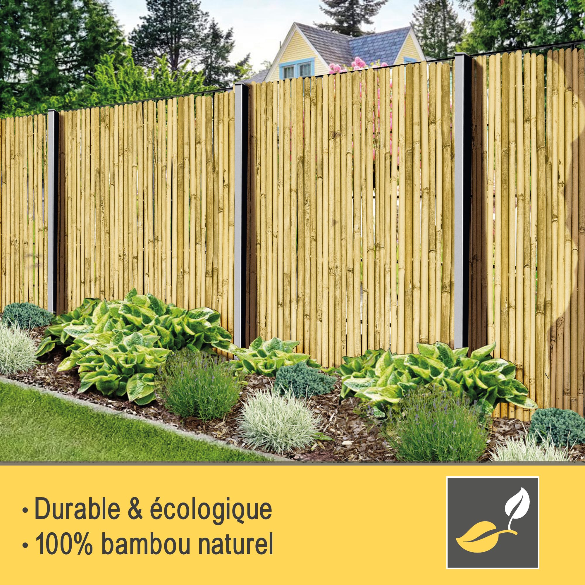 Sol Royal Premium Canisse Brise Vue Bambou Clair Brillant 180x250 cm – Canisse Bambou Balcon Palissade Jardin Exterieur – Cache Brise Vue Balcon 1,8m hauteur Pare Vue Terrasse Extérieur