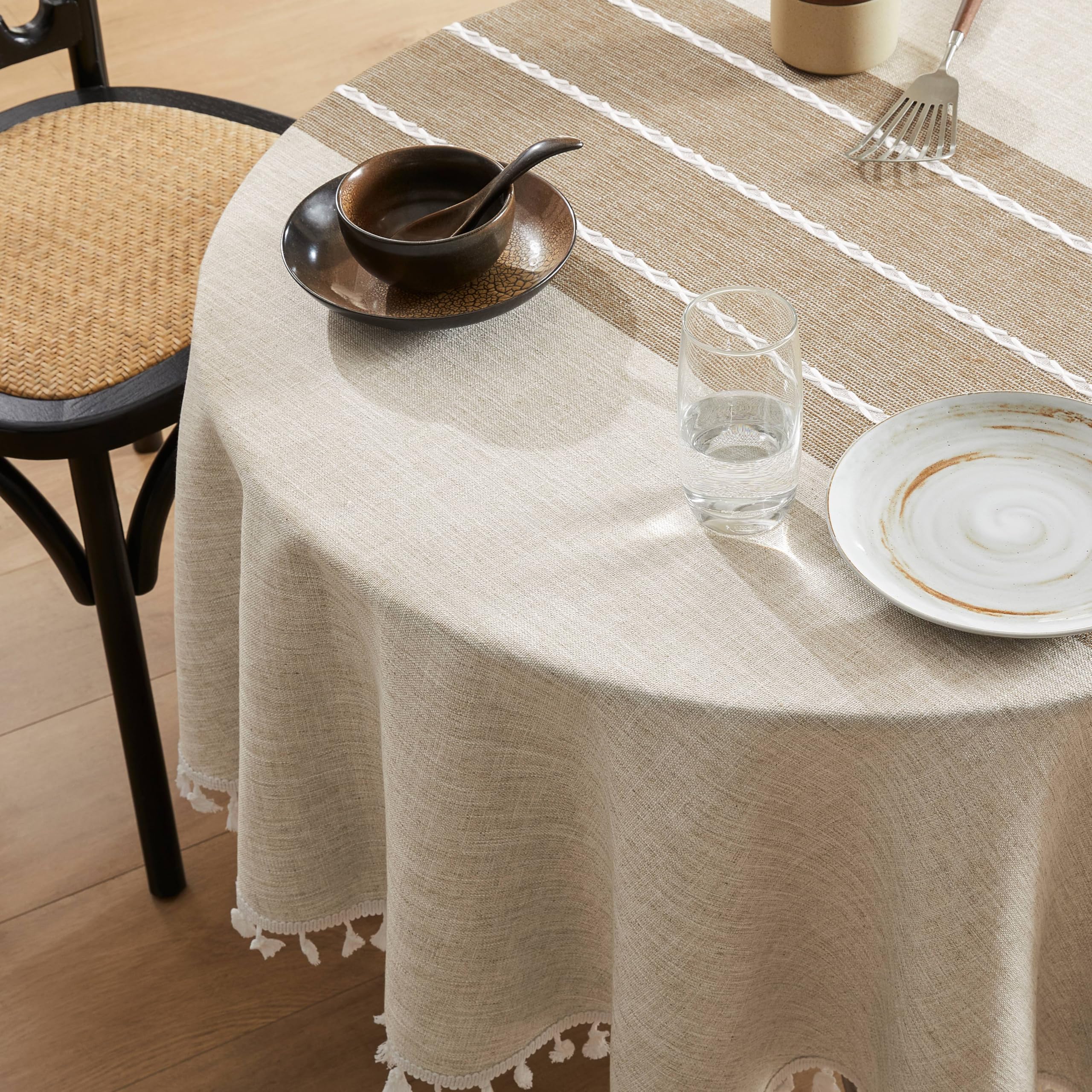 ZeeMart Contrast Linen Tablecloth