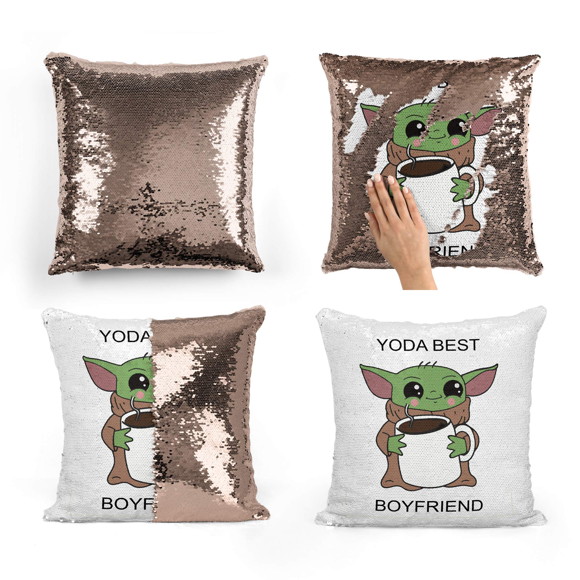 Boyfriend Valentines Gift Boyfriend Gift Valentines Day Boyfriend Birthday Baby Yoda Best Boyfriend Funny Gift For Boyfriend Sequin Pillow Active