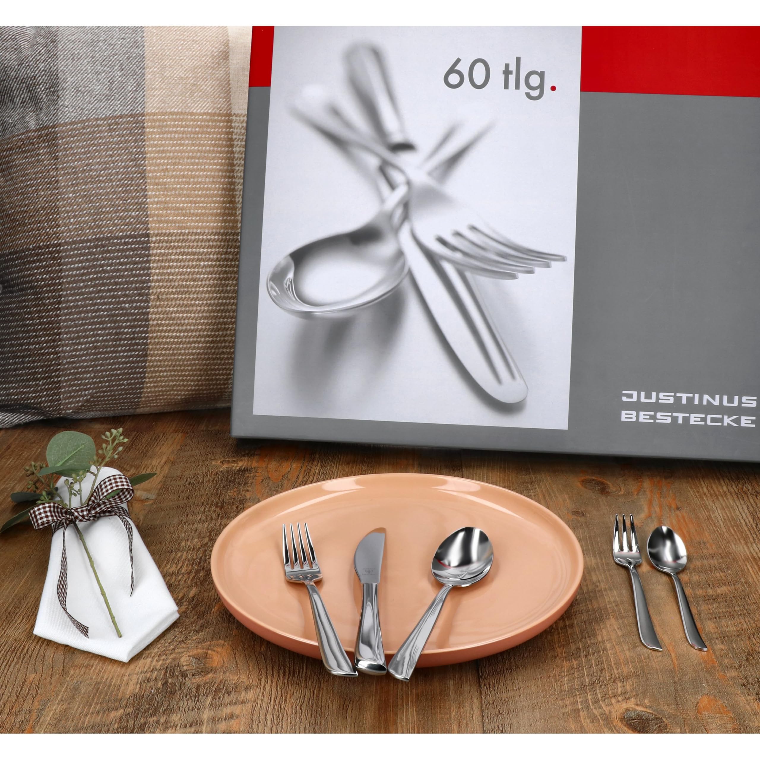 Set Posate HaWare 60 Pezzi Per 12 Persone - Acciaio Inox, Manico A Martello, Lavabile In Lavastoviglie - Foto 12