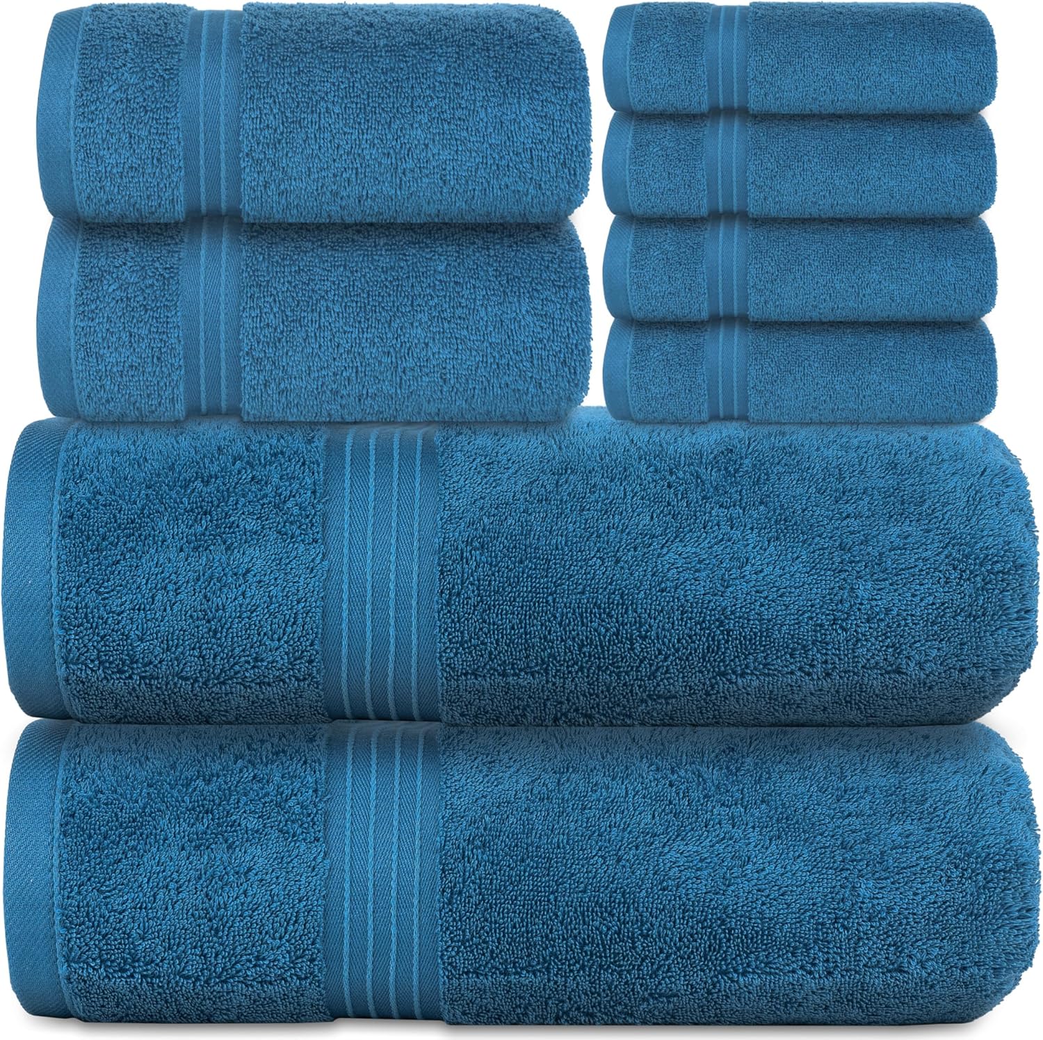 Bliss Casa 8 Pack Towel Set- 100% Combed Cotton 550 GSM – Extra Soft, Highly Absorbent, Quick Drying Thick Bathroom Towels – Soft Hotel Quality for Bath and Spa Bliss Casa 8 Pack Towel Set- 100% Combed Cotton 550 GSM – Extra Soft, Highly Absorbent, Quick Drying Thick Bathroom Towels – Soft Hotel Quality for Bath and Spa
