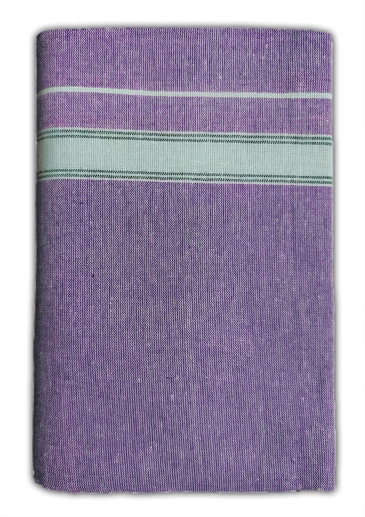 Prakasam Cotton Mens Single (1.28 X 2.25 Mtrs) Colour Thalapathi Border Dhoti/Fine Quality Single Jumbo Size Dhoti (Purple)