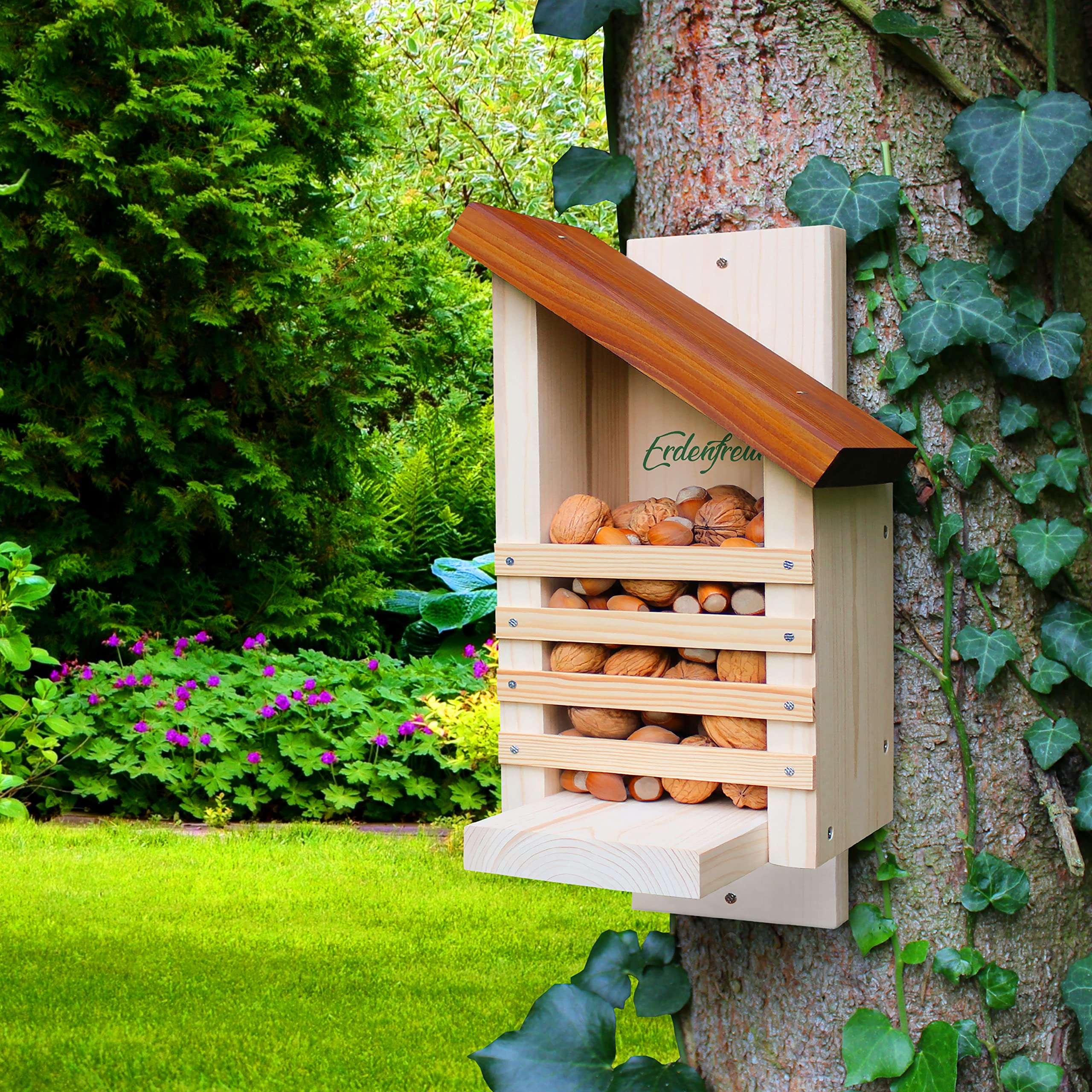 Casetta Mangiatoia Per Scoiattoli - Resistente Alle Intemperie Con Ventilazione, 25x15x25 Cm - Foto 2