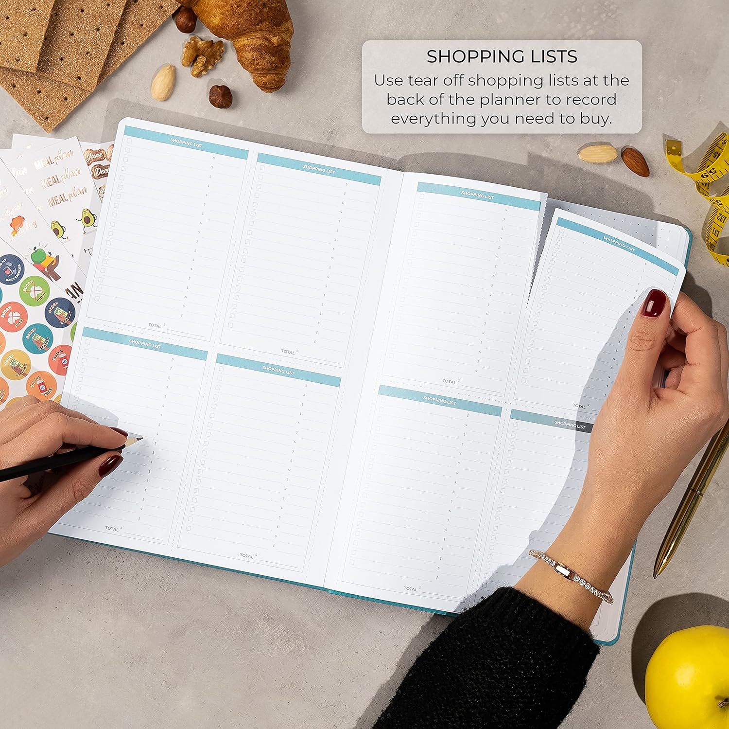 Clever Fox Meal Planner PRO – Weekly Meal Prep Journal with Grocery List & Weigh Loss Tracker – Diet, Fitness & Welness Log Book – Nutrition Diary Notebook – Lasts 12 Months, 7x10” (Aquamarine)