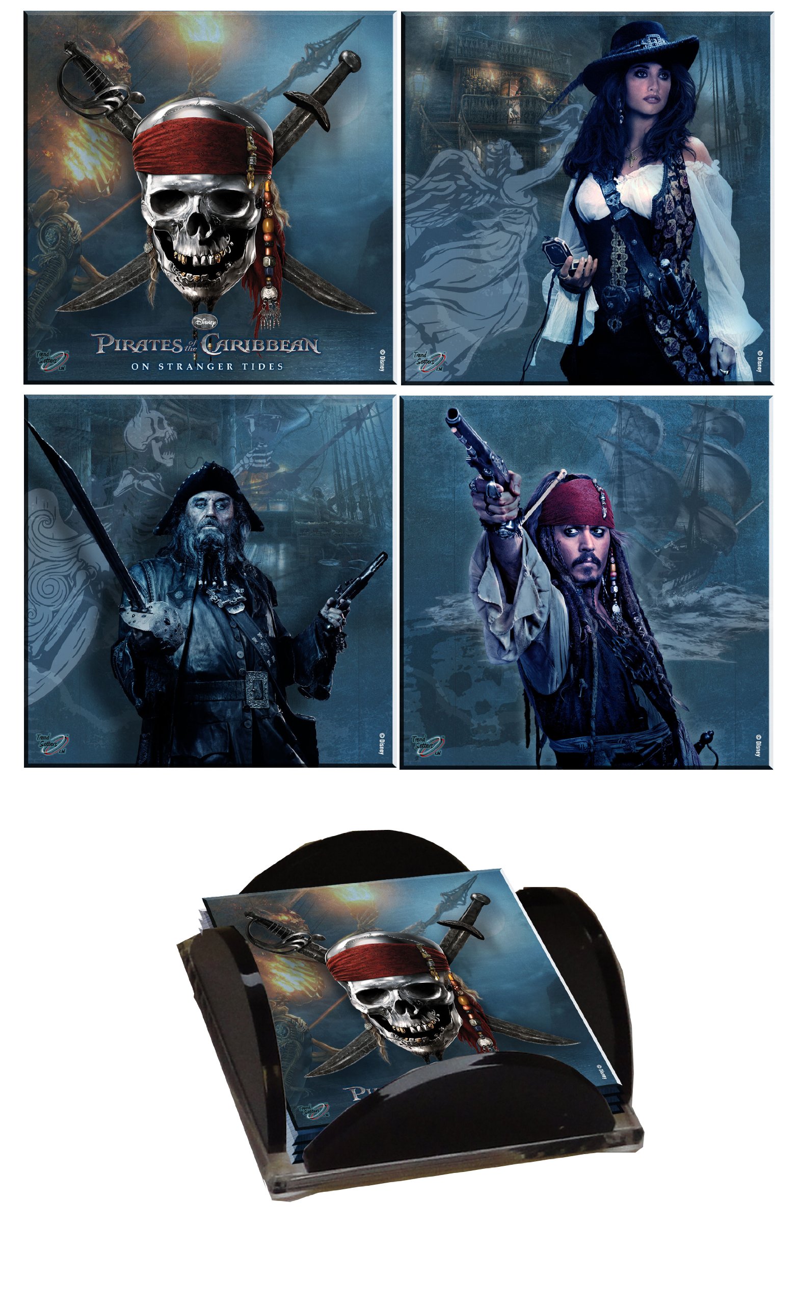Trend SettersLtd Pirates of The Caribbean On Stranger Tides Starfire Prints Glass Coaster Collection
