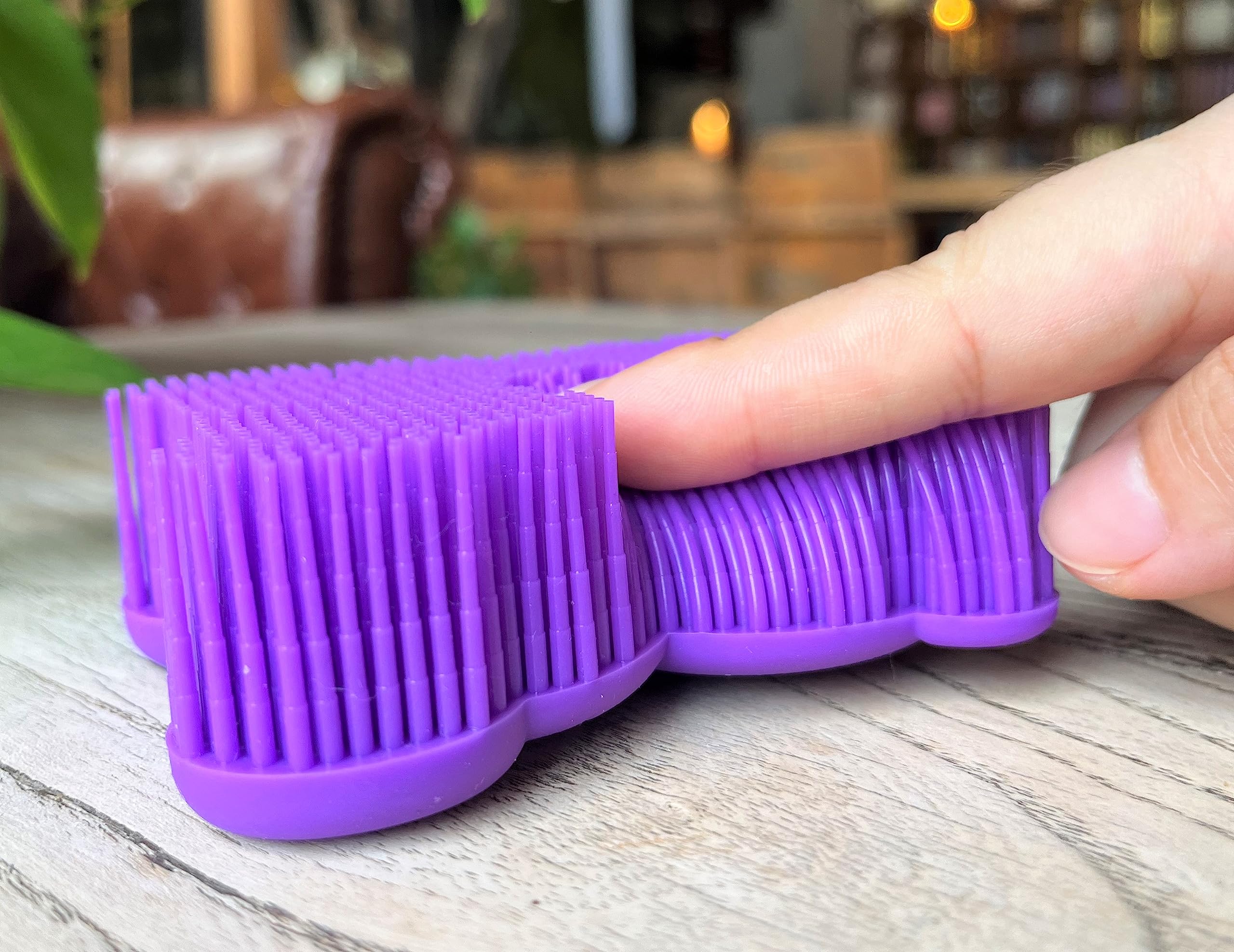 Premium Sensory Brush for Kids or Autism,Soft Silicone Body Scrubber,2 in 1 Sensory Room Occupational Therapy Brushes,Silicone Loofah,Pet Shower Brush Bath Brush Shampoo Brush - Image 3