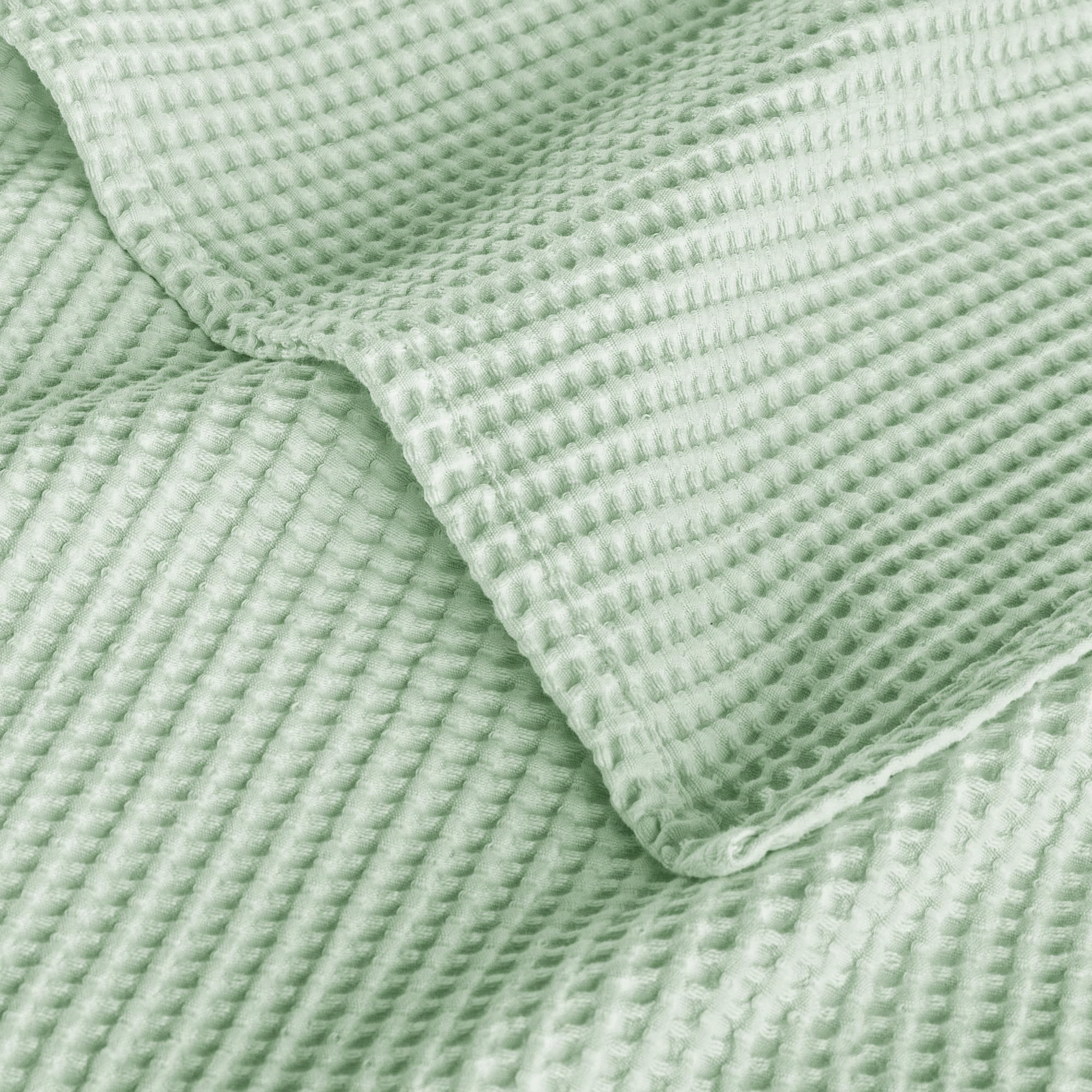 Exclusivo Mezcla Coperta in Puro Cotone 100%, Coperta Trama Waffle come Copriletto, Morbida Leggera e Traspirante, Copripiumino per Divano e Letto, Tutte le Stagioni, 230x270 CM, Verde Salvia