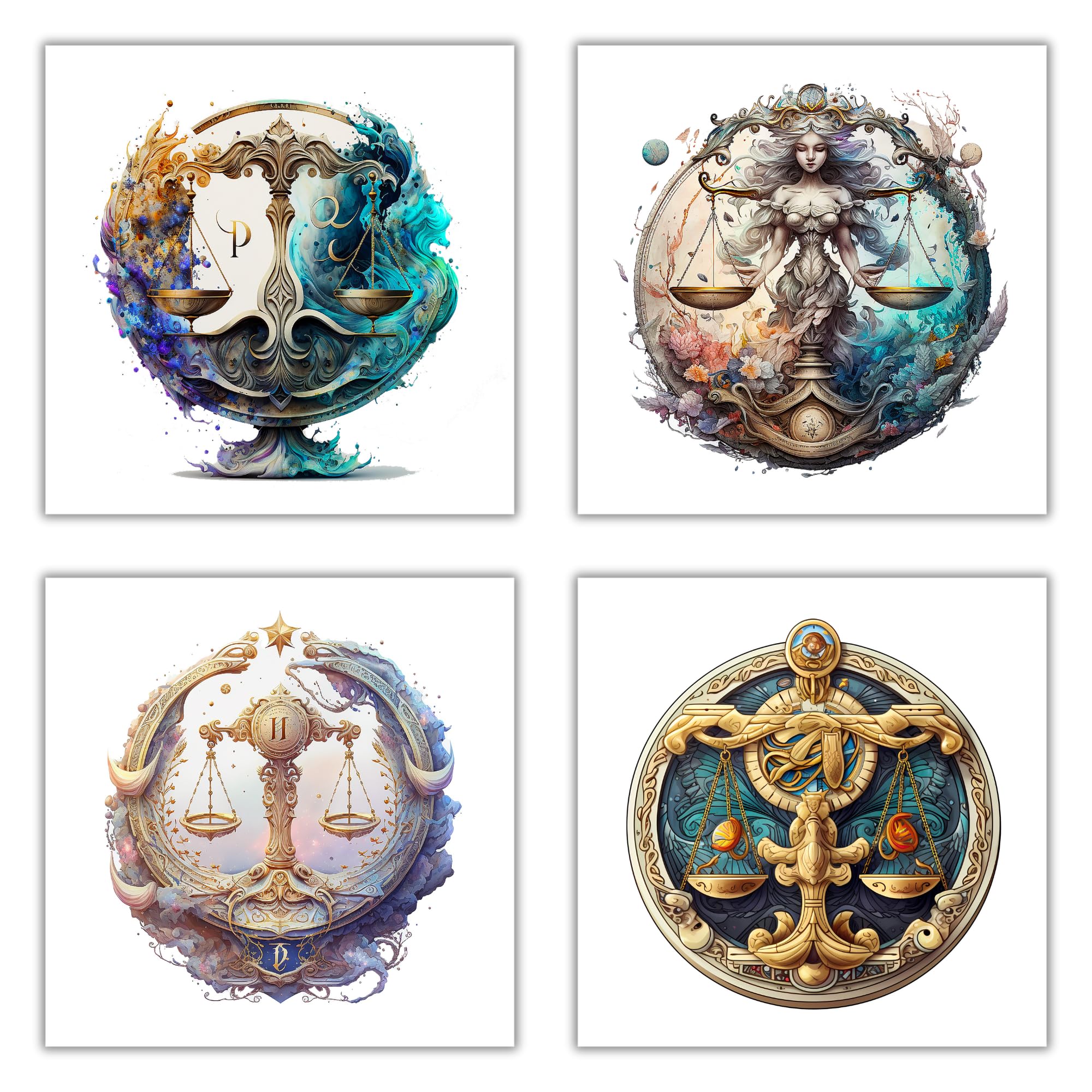 XERE 20 Pcs Libra Zodiac Sign Stickers, 2.5" Vinyl Decal Sticker for Laptop, Phone, Water Bottle, Car, Journaling Notebooks, Sketchbook, Bookmark