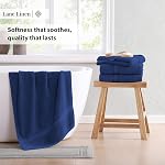 Bath Sheets - 100% Cotton Extra Large Bath Towels, 4 Piece Bath Sheet Set, Zero Twist, Quick Dry, Super Soft Shower Towels, Highly Absorbent Bathroom Towels, Hotel Spa Quality, 35 x 66 inch - Navy
