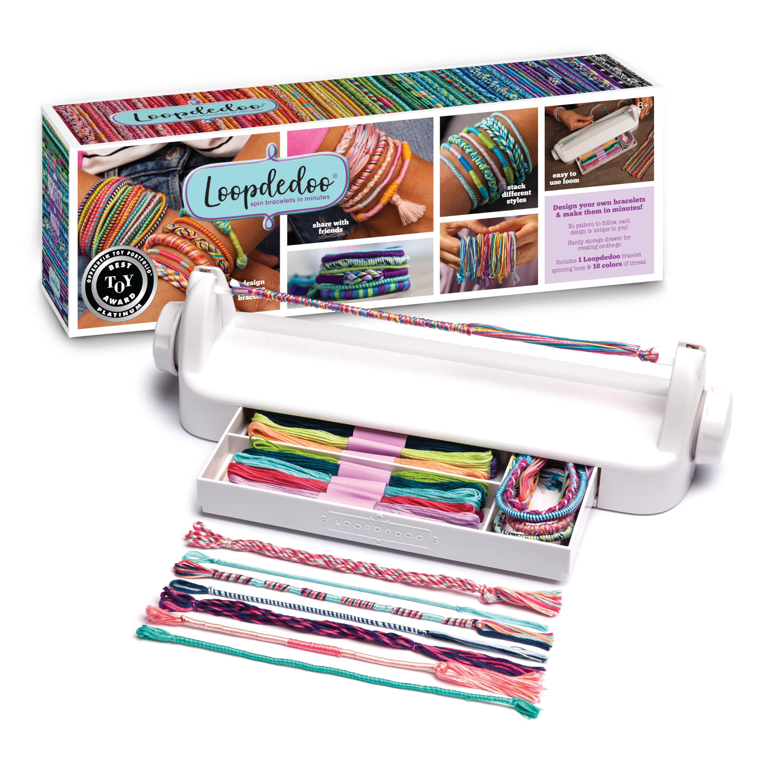 Loopdedoo Friendship Bracelet Maker | Design Unique Bracelets & Share With Your Friends | Includes 18 Colours Of Threads | For Ages 8+