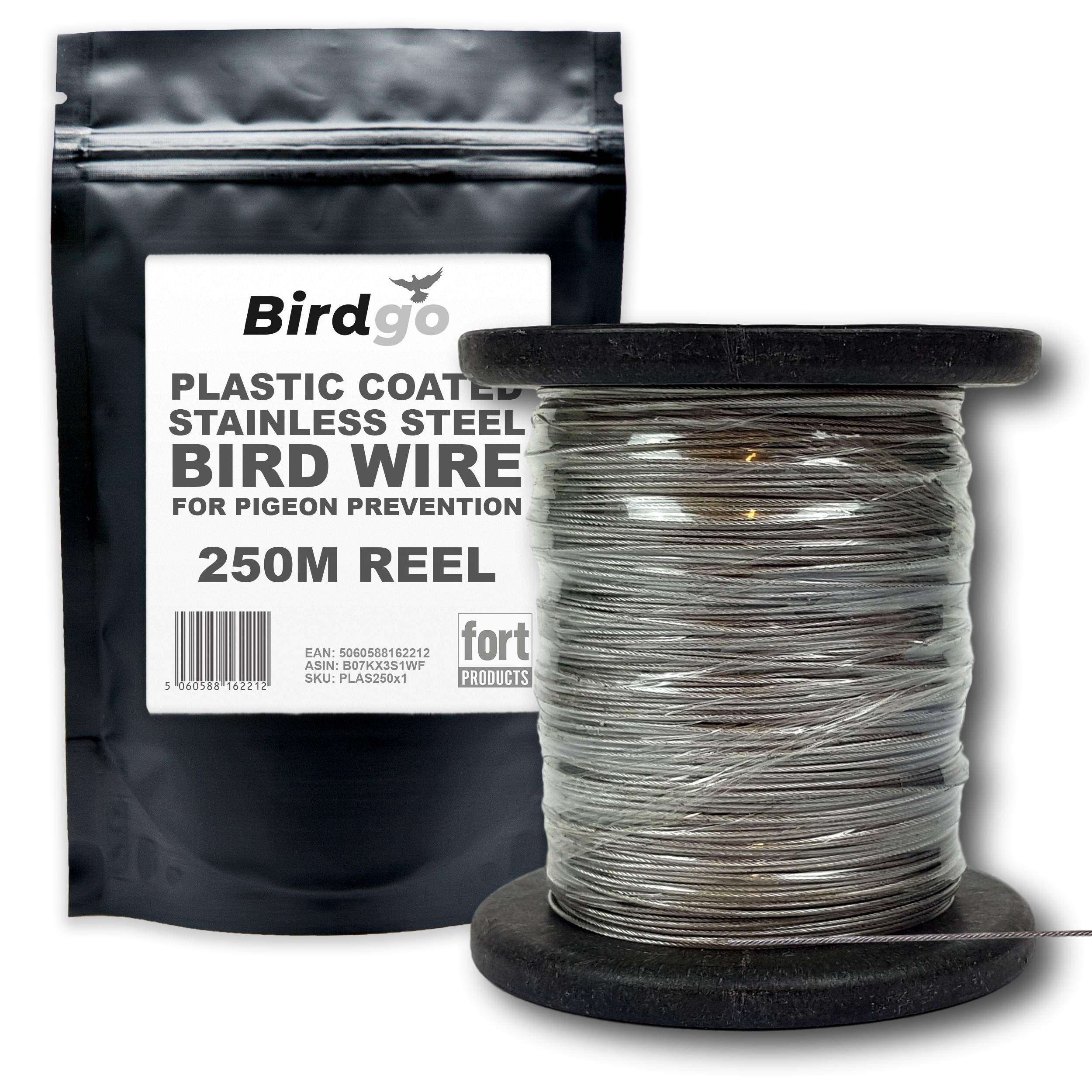 Buy Birdgo 250m 0.7mm Plastic Coated Stainless Steel Bird Wire