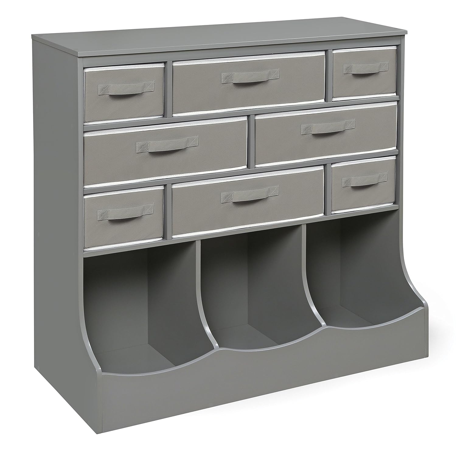 Badger Basket Storage Station with 8 Baskets & 3 Bins – Versatile Organizing Unit for Toys, Crafts & More - Gray