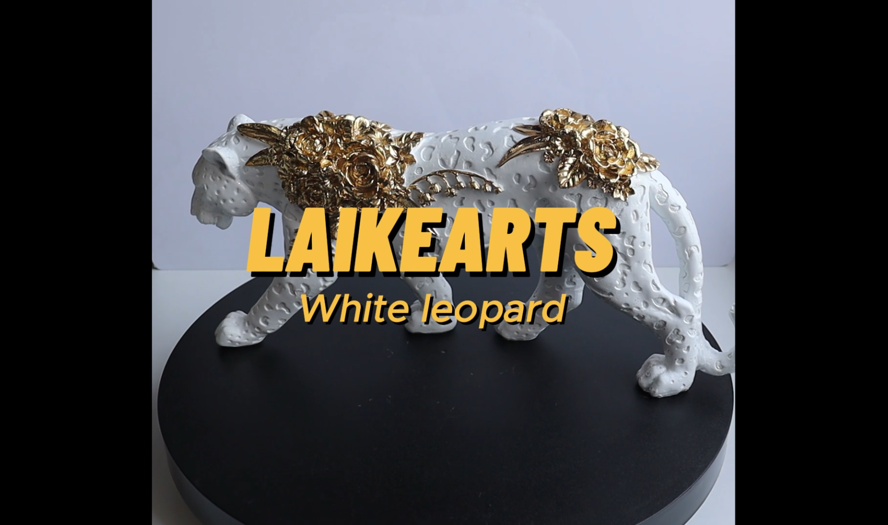 Estatua de León Blanco Dorado en Resina para Decoración Hogar miniatura 7