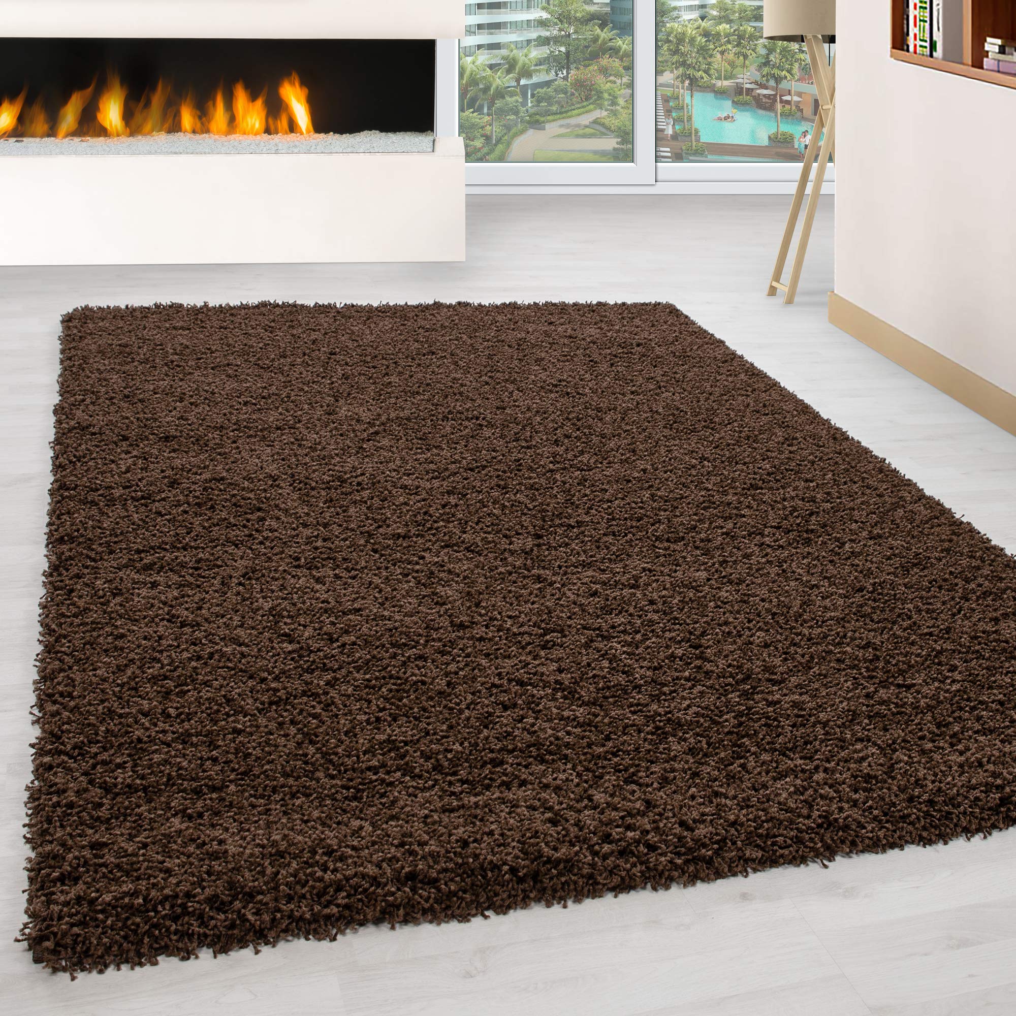 Rugstore shop ltd SHAGGY RUG 35MM / 3.5cm Modern Rugs Living Room Extra Large Small Medium Rectangular Size Soft Touch Thick Pile Living Room Area Rugs Non Shedding (Brown, 120 x 170 cm) — image 1