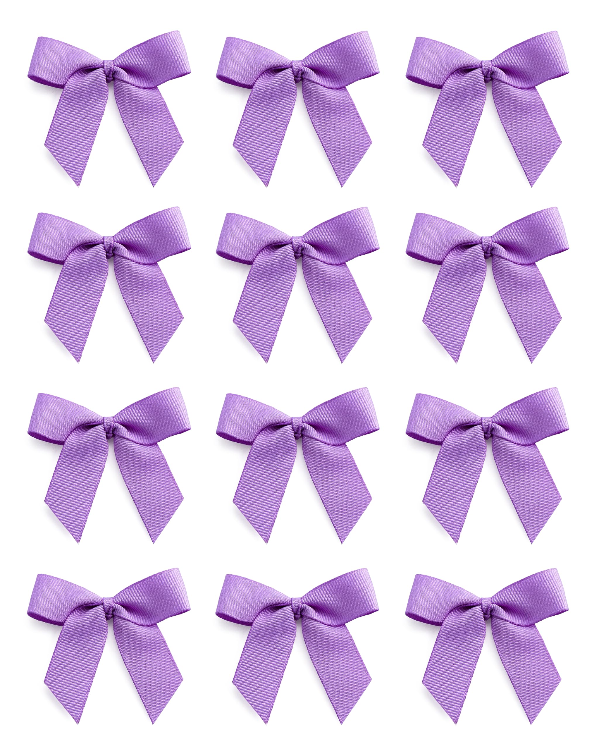 Italian Options Small Grosgrain Ribbon Bows, Self Adhesive Bows for Crafting, Gifts, Sewing, Hair Bow, Wedding Stationery, Floristry, Cakes, Crafts, Decorations, Lilac, 24 Pack, 5cm