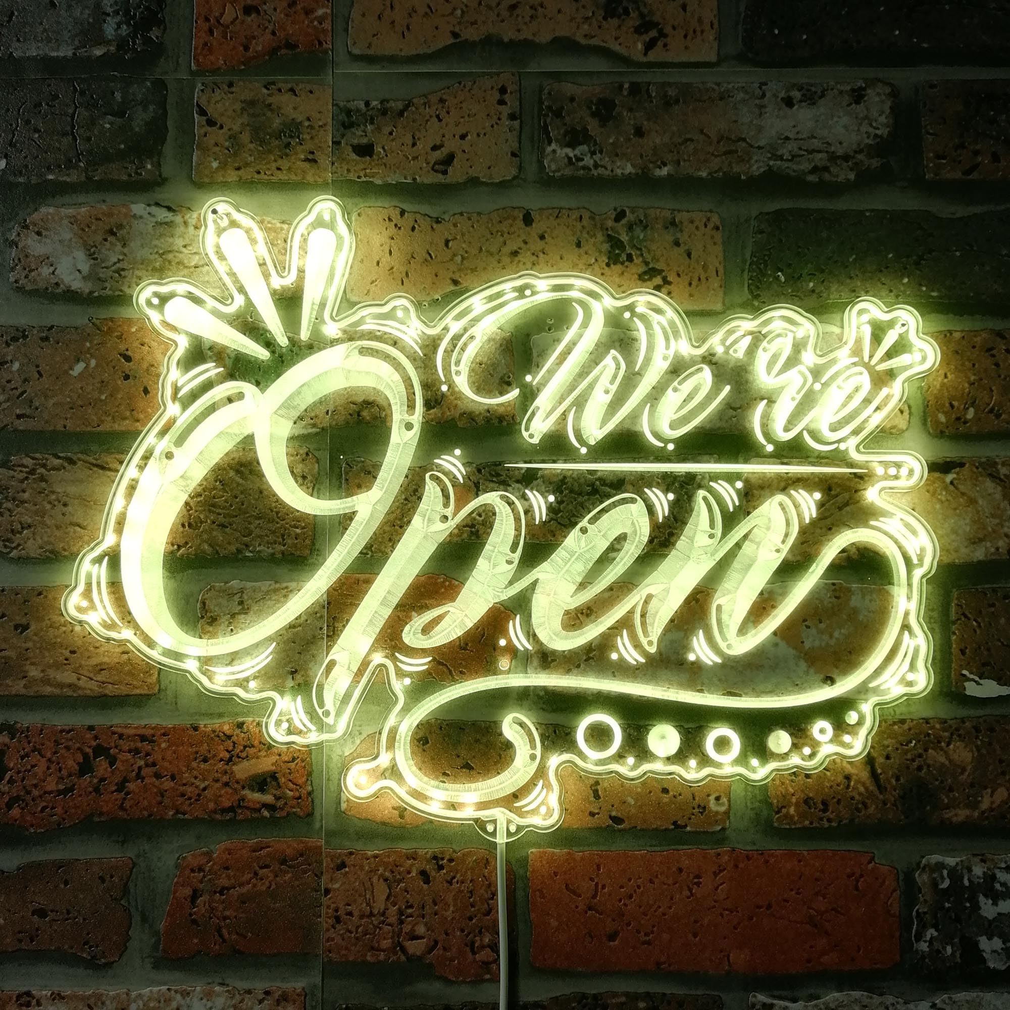 ADVPRO We're Open Shop Cafe Restaurant RGB Dynamic Glam LED Sign - Cut-to-Edge Shape - Smart 3D Wall Decoration - Multicolor Dynamic Lighting st06s86-fnd-i0219-c