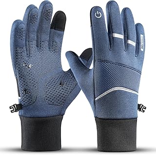 Guantes Ciclismo Invierno Hombre Mujer, Guantes de Ciclismo, Guantes Moto Invierno, Guantes de Pantalla Táctil a Prueba de Viento y Antideslizantes contra Salpicaduras de Agua