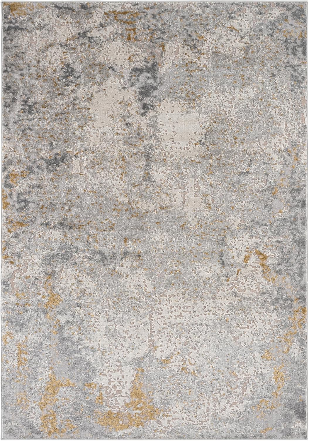SAFAVIEH Palma Collection Area Rug - 5'3" x 7'6", Grey & Gold, Non-Shedding & Easy to Clean, Ideal for Living Room, Bedroom, Dining Space (PAM366G)