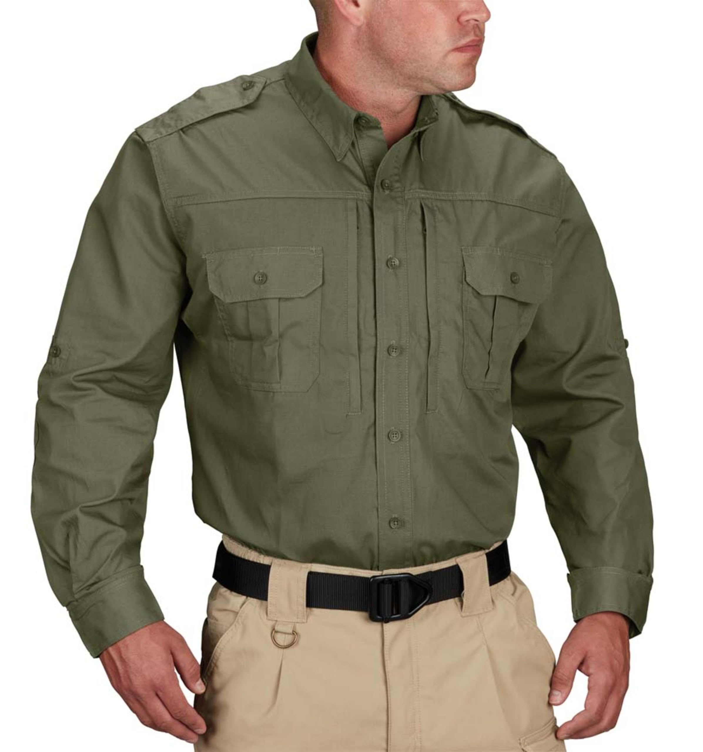 Propper Tactical Long Sleeve Ripstop Shirt – Epaulettes, Teflon Fabric Protection & Document Pockets for Public Safety