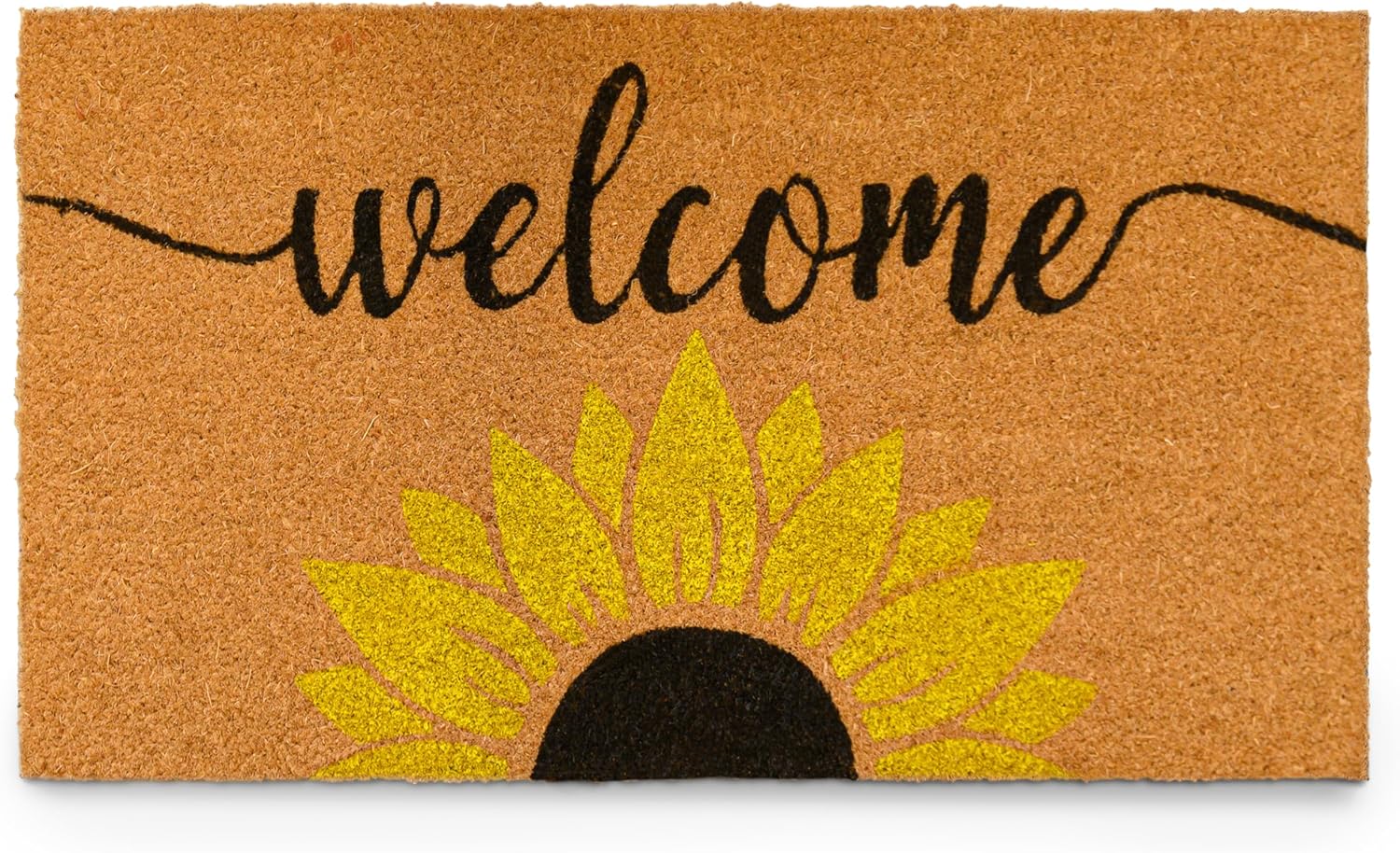 MAINEVENT Sunflower Welcome Mat 30x17 Inch, Spring Door Mat Outdoor, Summer Doormat W/Non-Slip PVC Backing