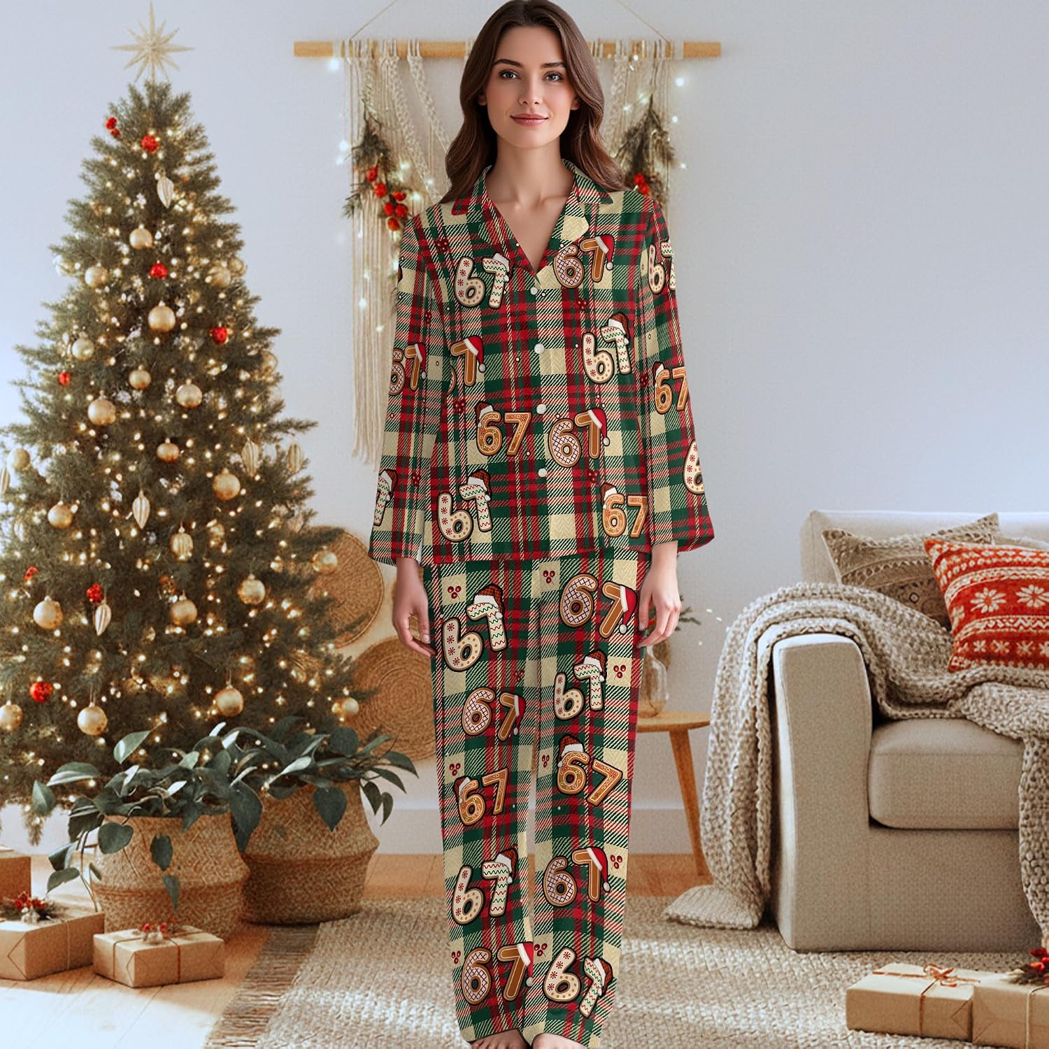 67 Christmas Pajamas, Santa Says Six Seven Pajamas, 67 Pajama Pants, Six Seven Christmas Pajama Set