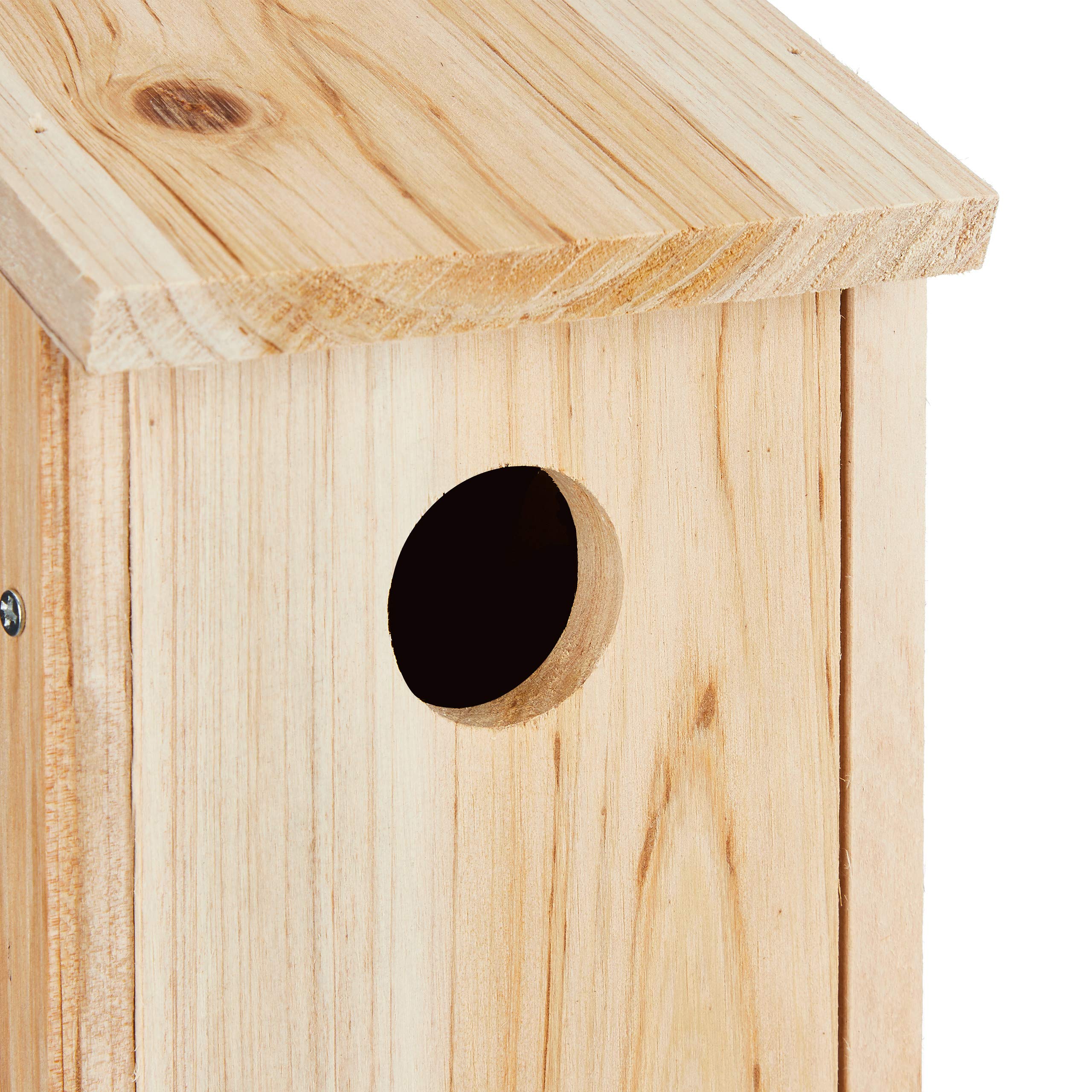 Relaxdays, nature Nichoir bois, maison oiseaux à suspendre, mésanges, Trou entrée Ø 3,2 cm, 26x12x14,5 cm