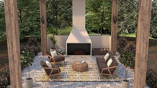 Miniatura 2 de Mad Mats Alfombra geométrica para exteriores, alfombrilla de plástico reversible (2.5 x 6 pies, artes y manualidades)