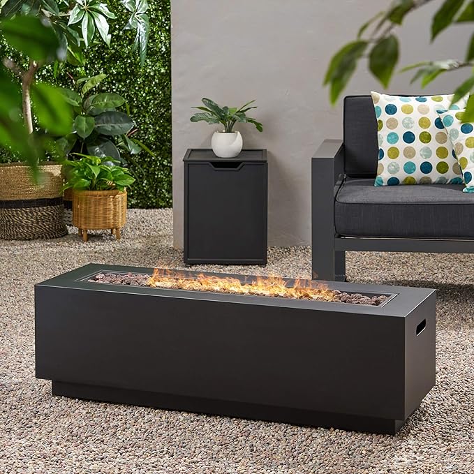Brasero de Hierro Rectangular 50,000 BTU Color Gris Oscuro miniatura 2