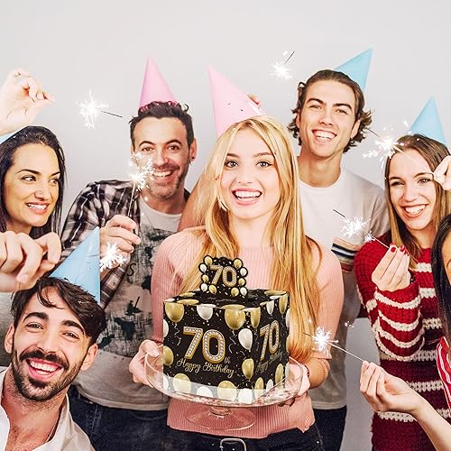 Miniatura 5 de Caja de dinero sorpresa de oro negro, regalo de 70 cumpleaños para mujeres y hombres, caja de dinero para regalo en efectivo, suministros de