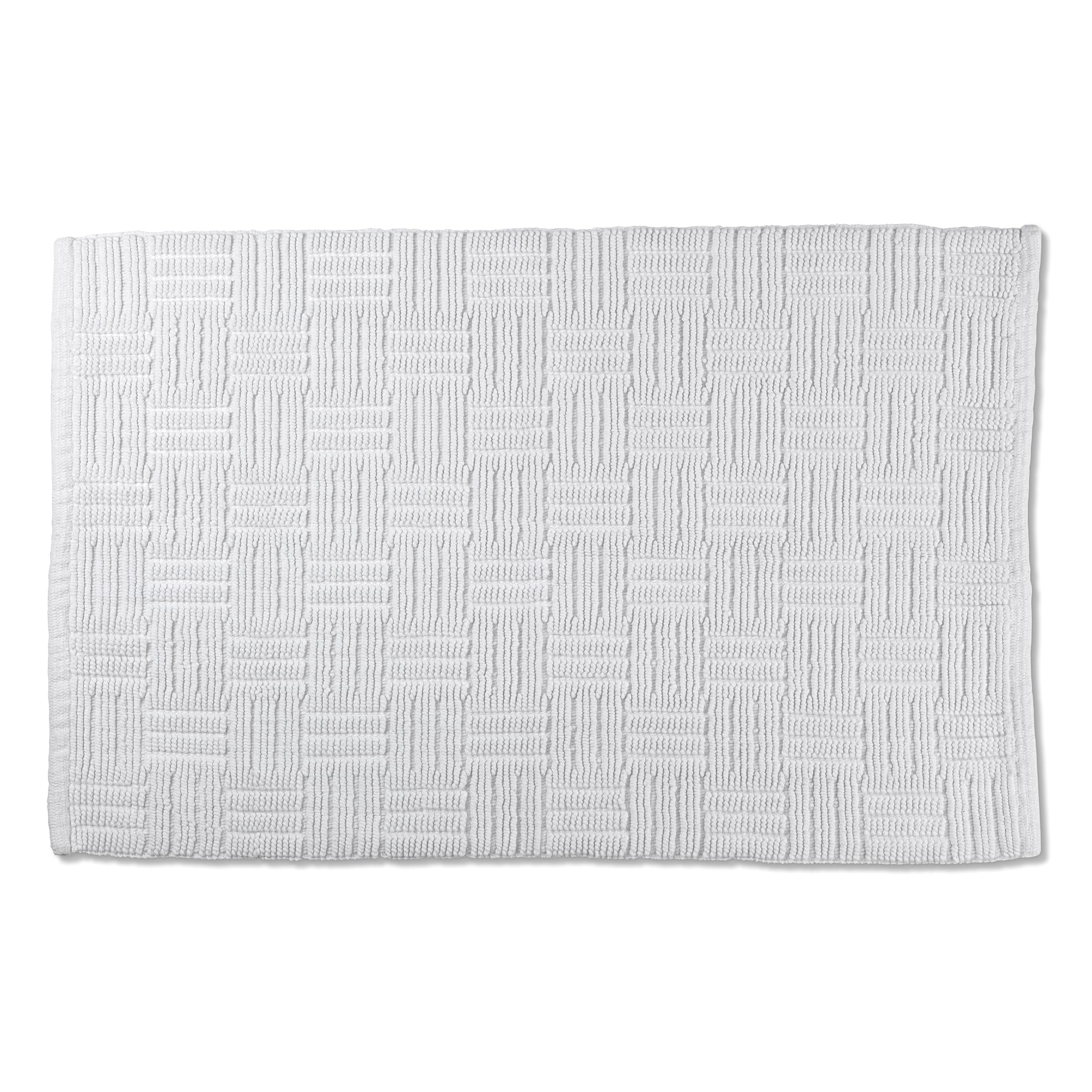 kela Leana 23527 Bath Mat 100 cm x 60 cm 100% Cotton White Non-Slip Washable at 30 °C Suitable for Underfloor Heating