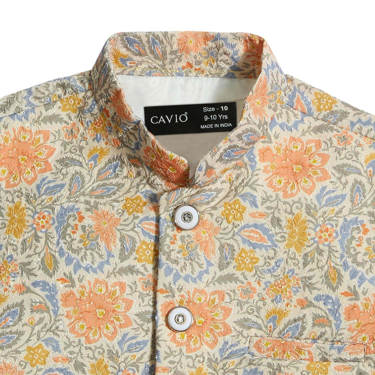 CAVIO Boys Traditionl Embroidered Sequin Nehru Jacket 1