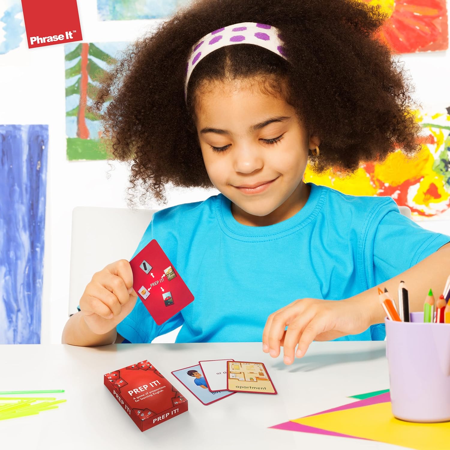 Prep It English Flash Cards Game for Learning Prepositions - Sight Words for Sentence Building and Reading Activities - Used for ESL Teaching - Montessori - Kindergarten - 1st and 2nd Grade