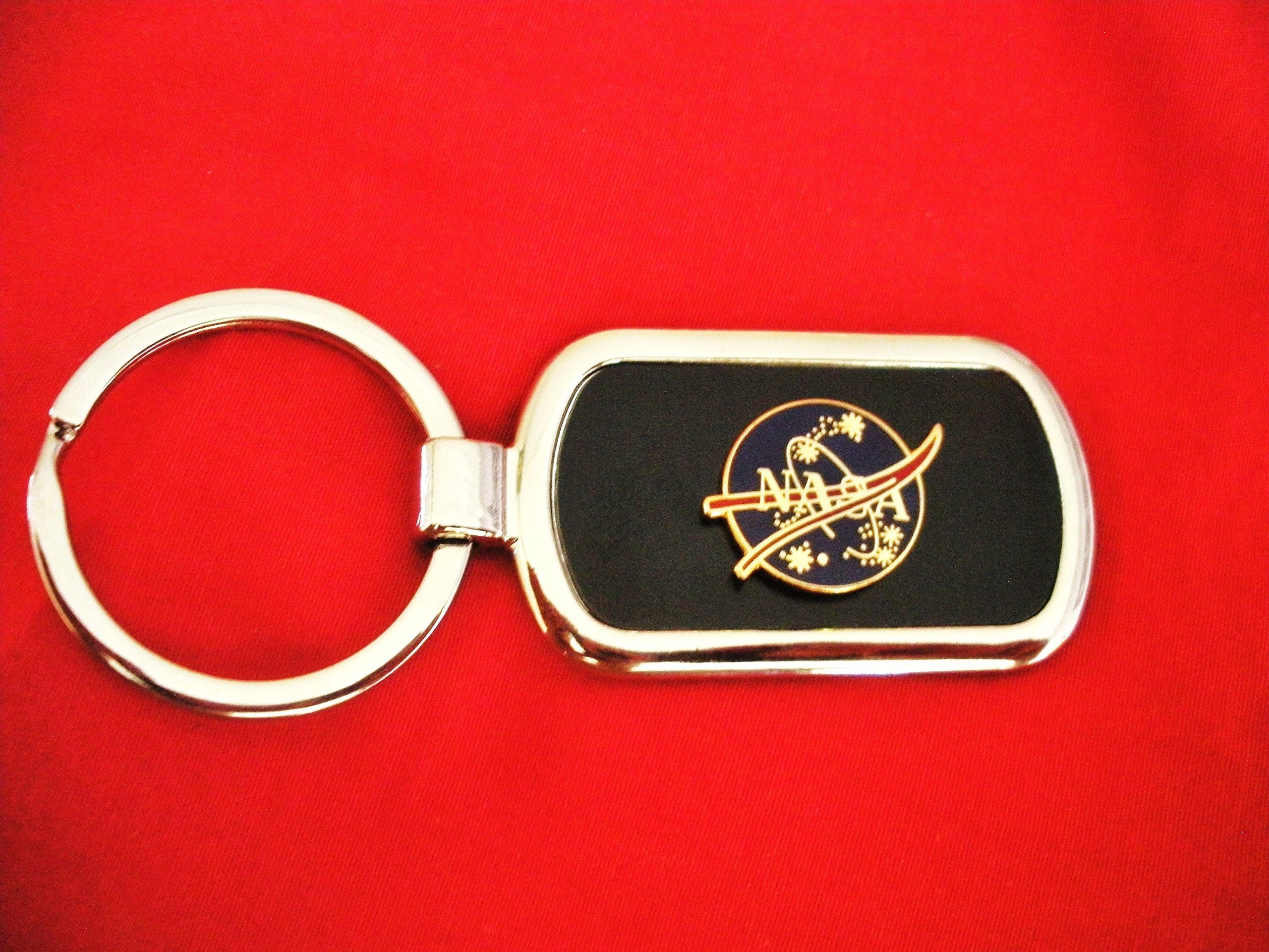 NASA Black Onyx & Silver Key Chain