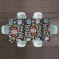 Vista 4 de 3 Pack 90’s Party Tablecloth, Back to 90s Hip Hop Party Birthday Table Cover for 1990s Theme Party Decorations Supplies