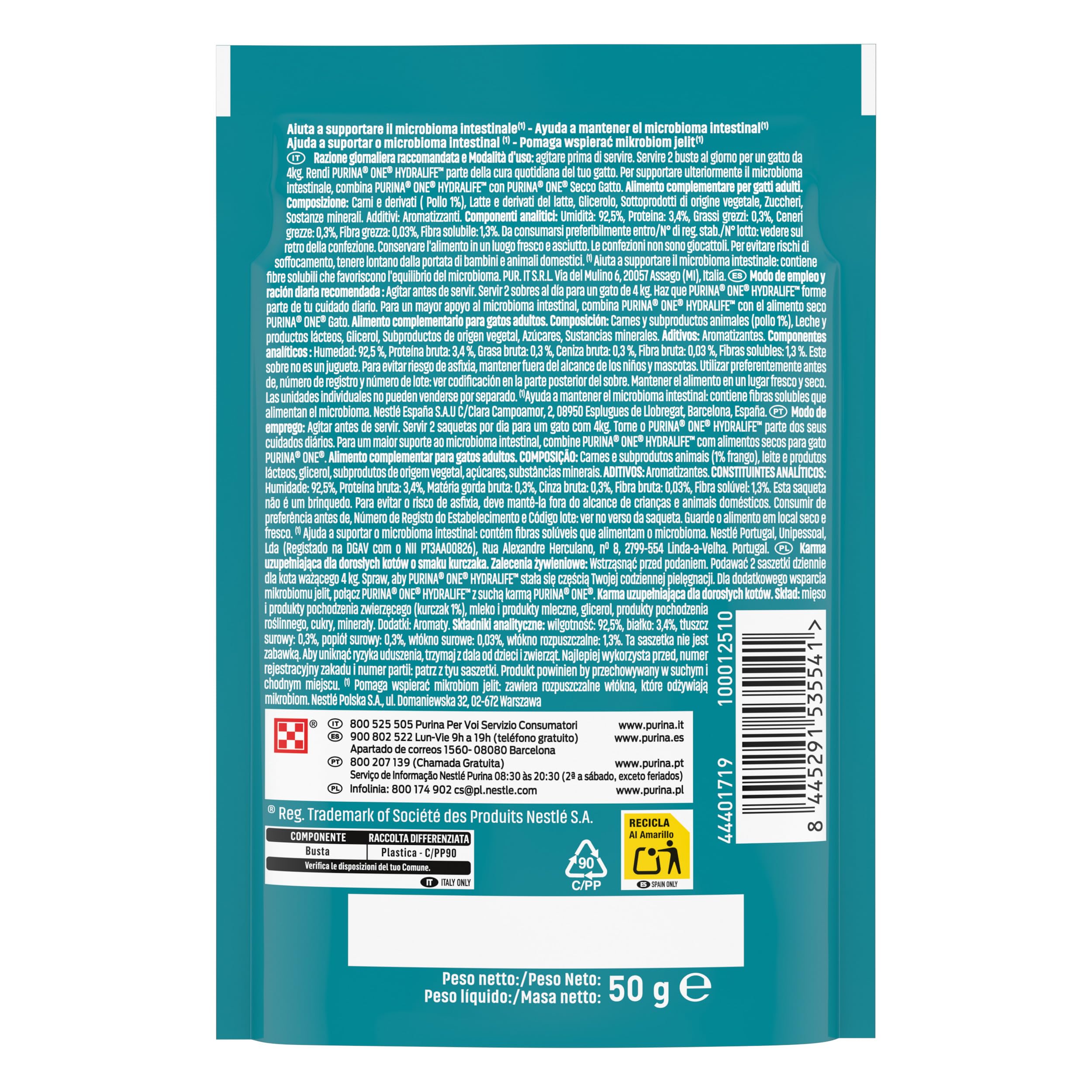 PURINA ONE HYDRALIFE 12 Beutel à 50 g Ergänzungsfutter mit Huhn - 3