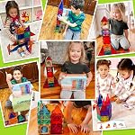 Tuiles magnétiques Jouets pour enfants STEM Jouet d'aimant pour les blocs magnétiques pour les tout-petits Bâtiment Préscolaire Apprentissage Sensory Montessori Jouets pour 3+ Garçons et filles de l'année, Jouet pour enfants de la Créativité en toute sécurité 40PCS