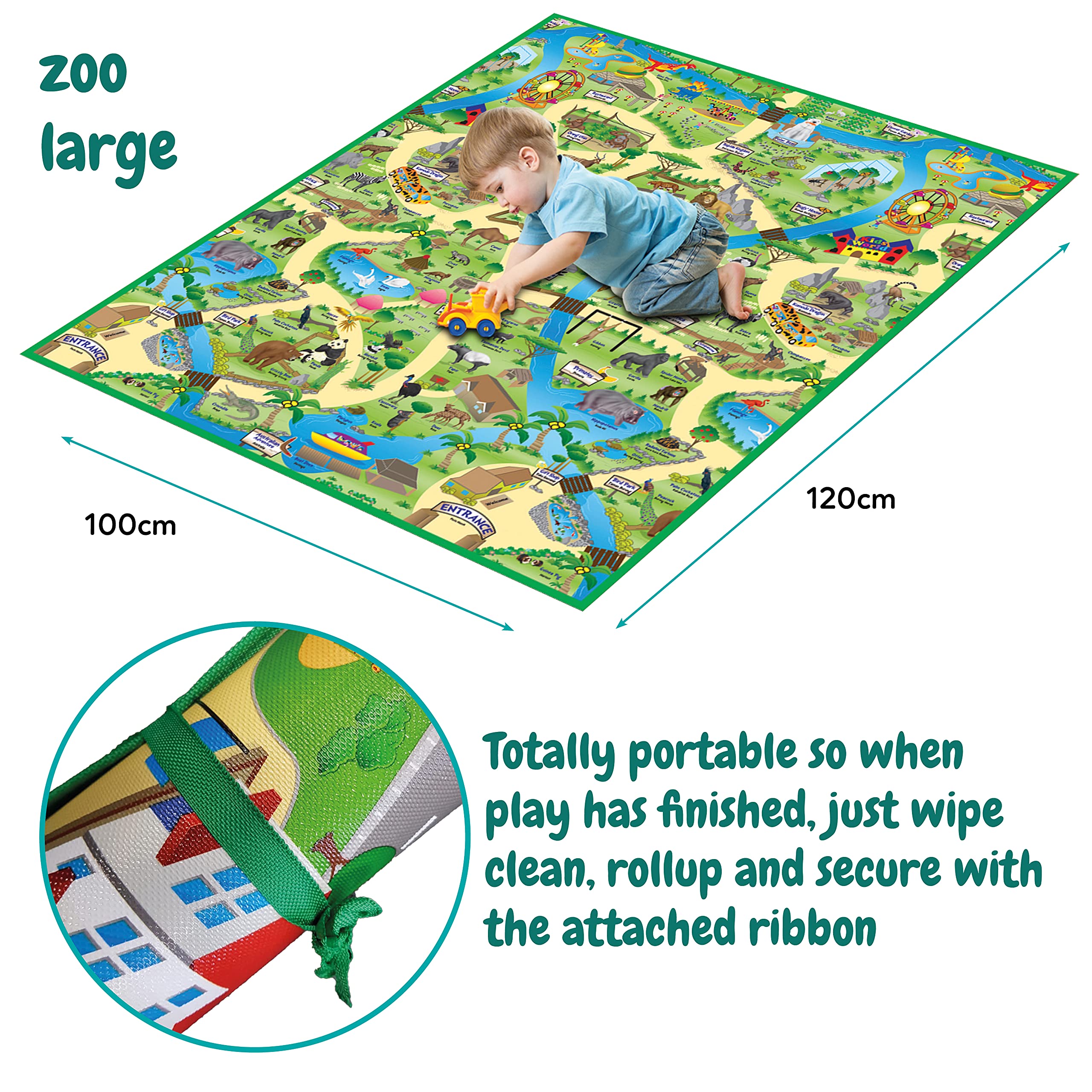 EDUK8 Worldwide Limited Children's Padded Play Mat, Wipe Clean & Water Resistant for Use Indoors & Outdoors, 120 x 100 cm - Image 2