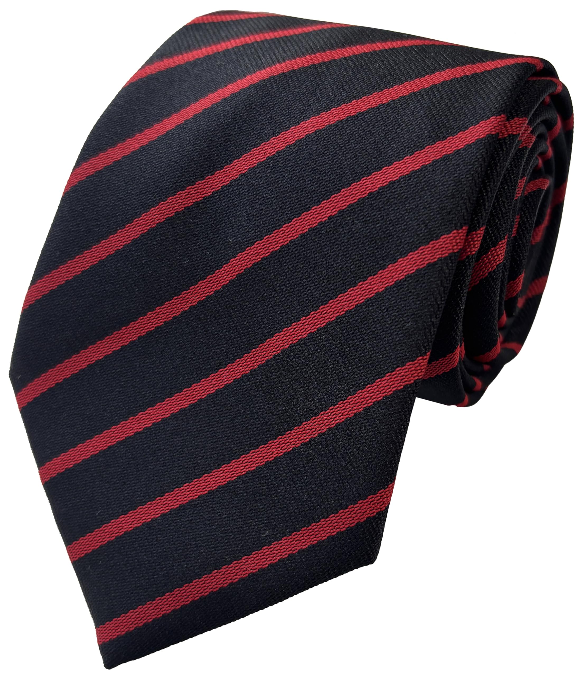 Great British Tie Club School Ties (21 Single Stripe Variations) Junior Age (Black & Red)