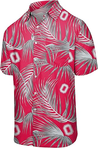 Miniatura 49 de FOCO NCAA Mens NCAA College Team Logo Floral Tropical Hawaiian Button Up Shirt