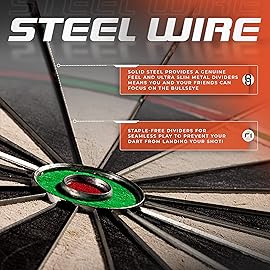 Franklin Sports Professional Grade A Staple Free Dartboard - Regulation Size Dartboard - 18 Inch Bristle Dartboard - Self Healing