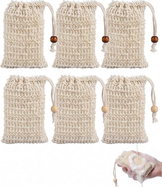 UEAVOID sacchetti portasapone in sisal, 6 pezzi