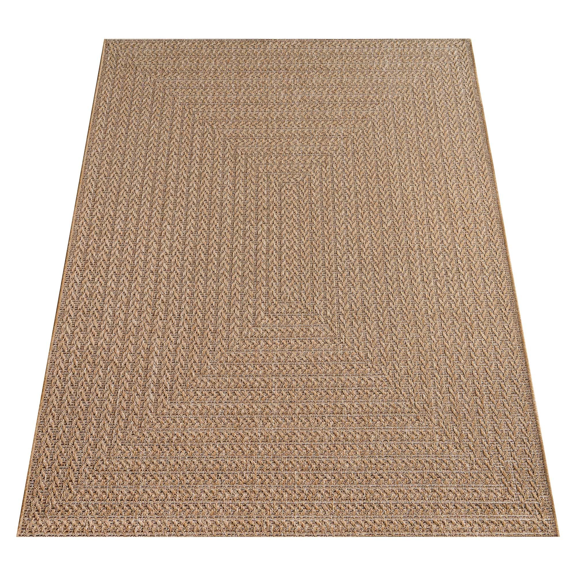 Taracarpet In- & Outdoor Teppich Wohnzimmer im Boho Jute-Look wetterfest für Balkon, Terrasse, Wintergarten, Schlafzimmer, Küche - Strapazierfähig & Robust und Pflegeleicht beige 3 200x280 cm