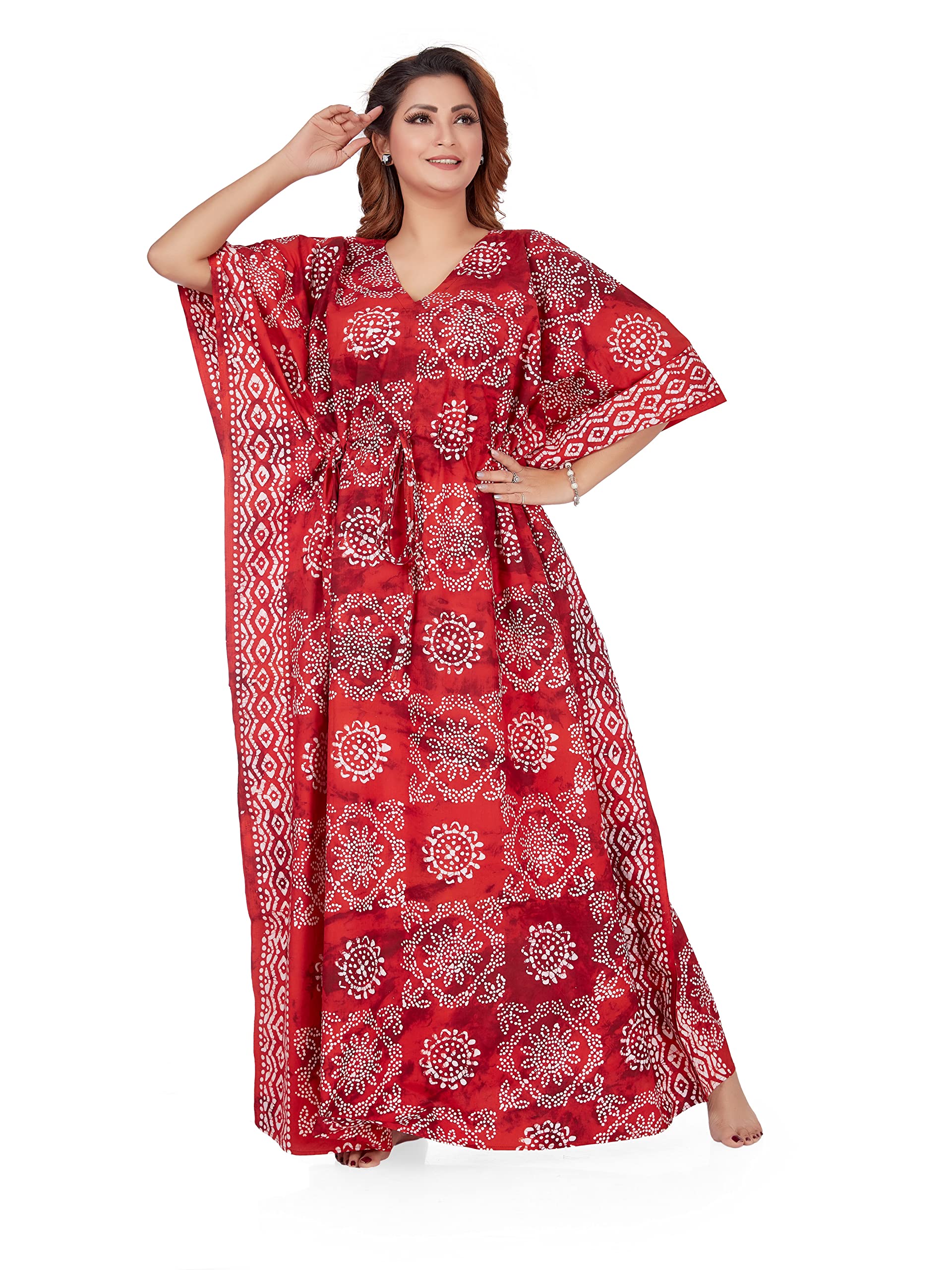 THEKAFTANSHOPWomen's Cotton Solid Maxi Kaftan Nighty