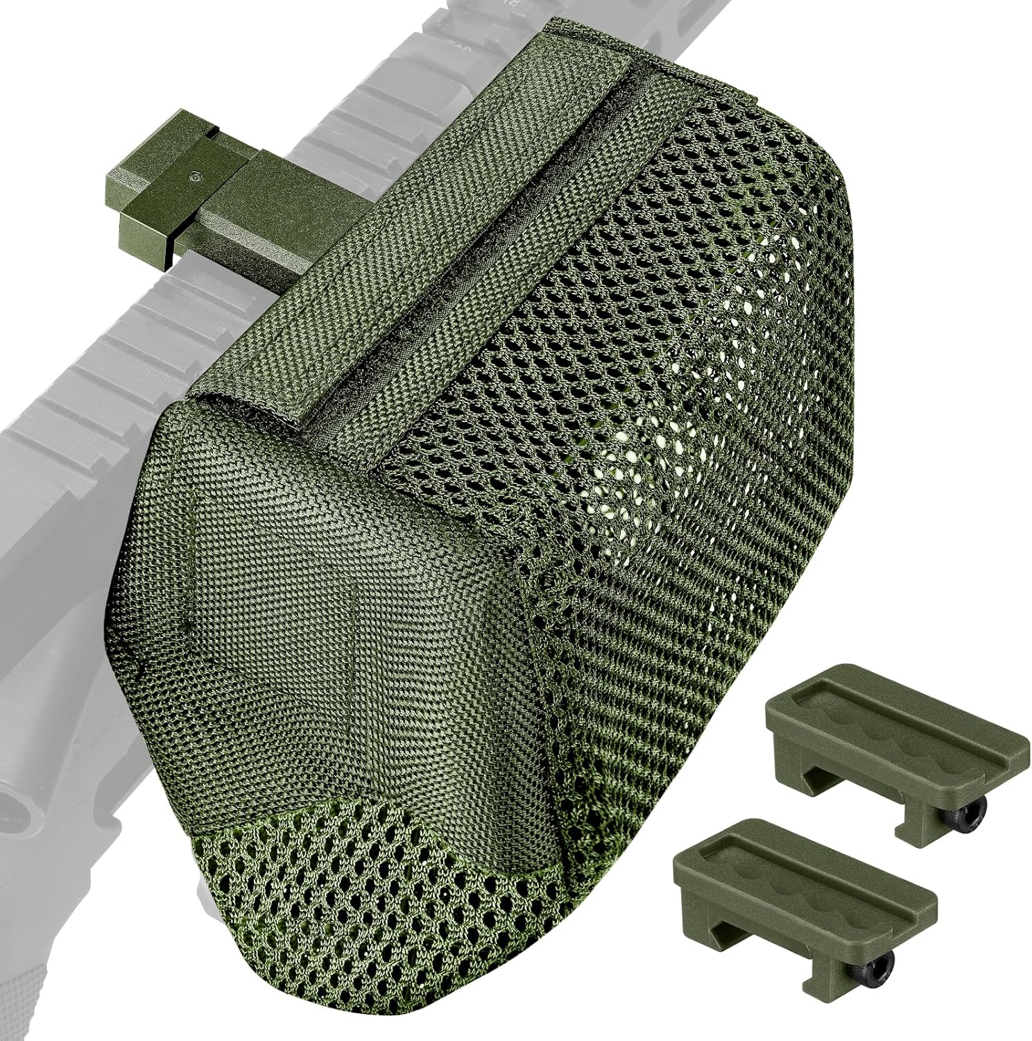 CVLIFE Thickened Brass Catcher, Heat Resistant Premium Nylon Shell Catcher, Zipper Bottom Brass Collector with Two Picatinny Rail Mount,Black and Green.